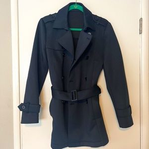 Zara Cotton Trench Coat in Navy